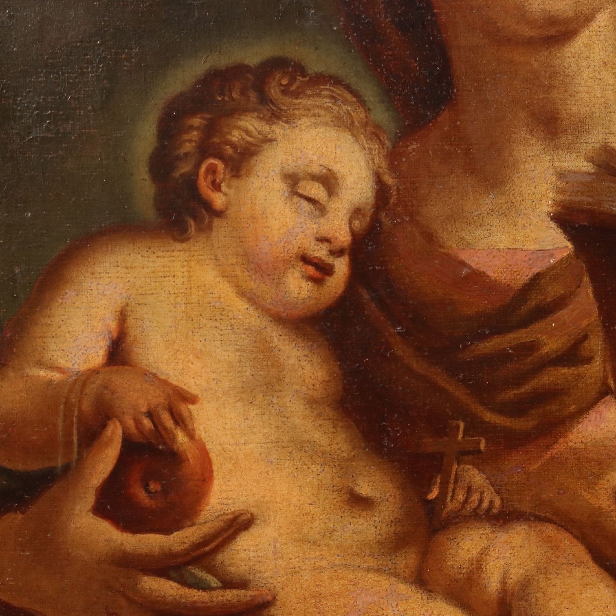 Dipinto Antico Copia da Francesco Trevisani Madonna Leggente '700 -photo-2