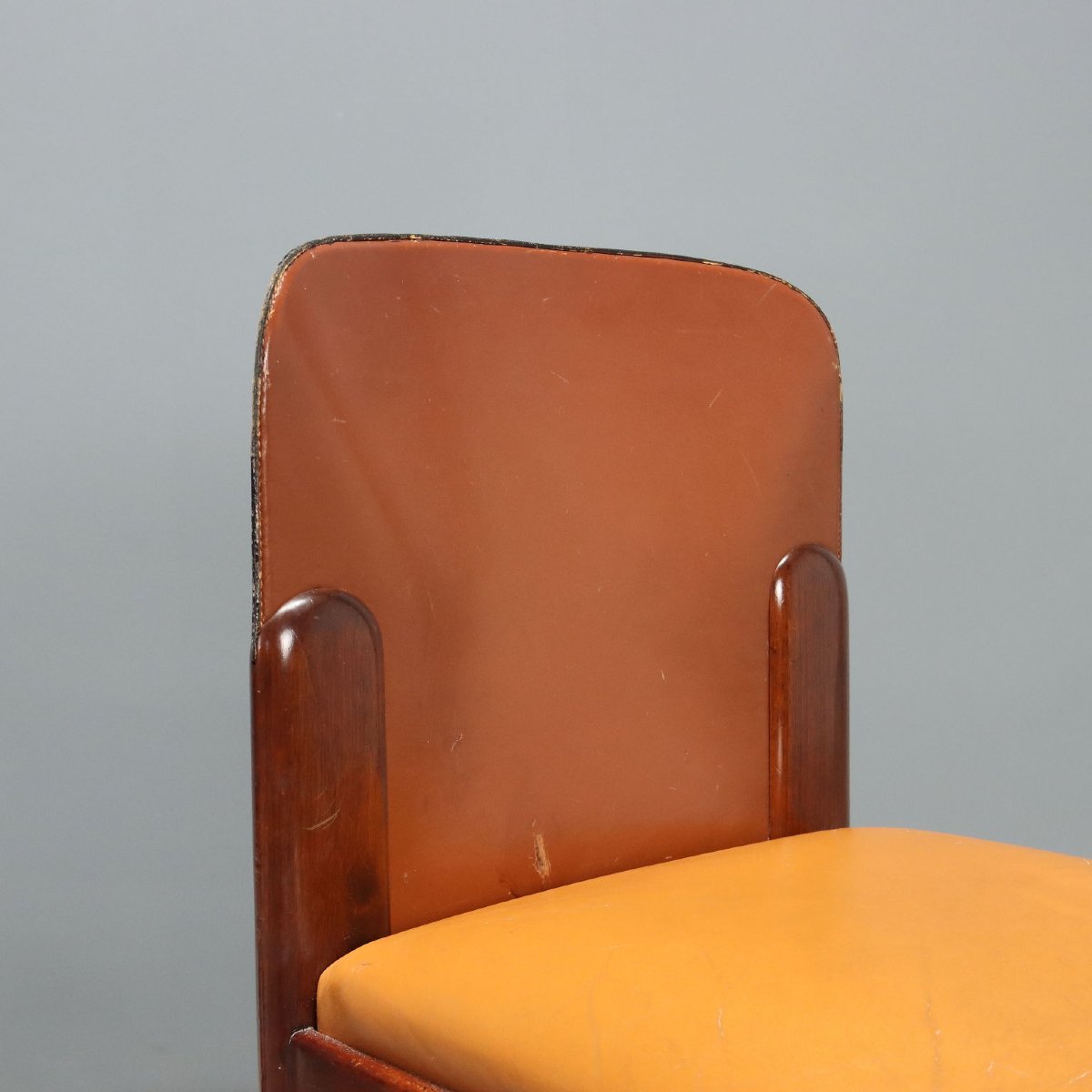Set 8 Sedie Bernini Vintage Design Silvio Coppola Faggio Pelle Anni 60 Originali-photo-4