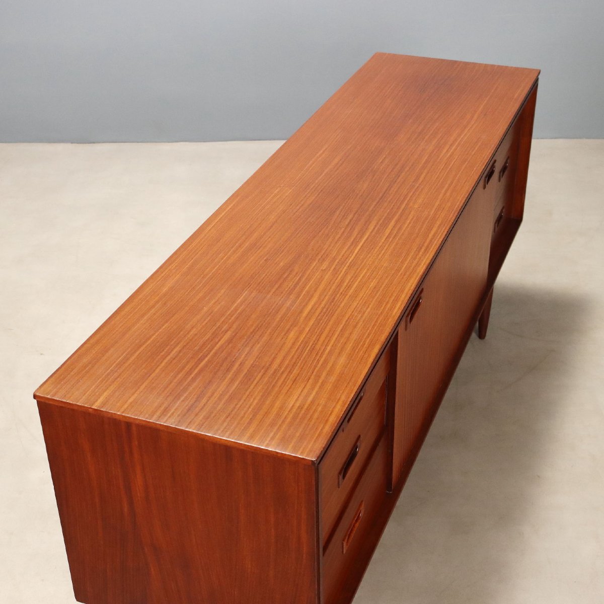 Sideboard Vintage Inglese Teak Cassetti Anta a Ribalta Design Anni 60 Originale-photo-3