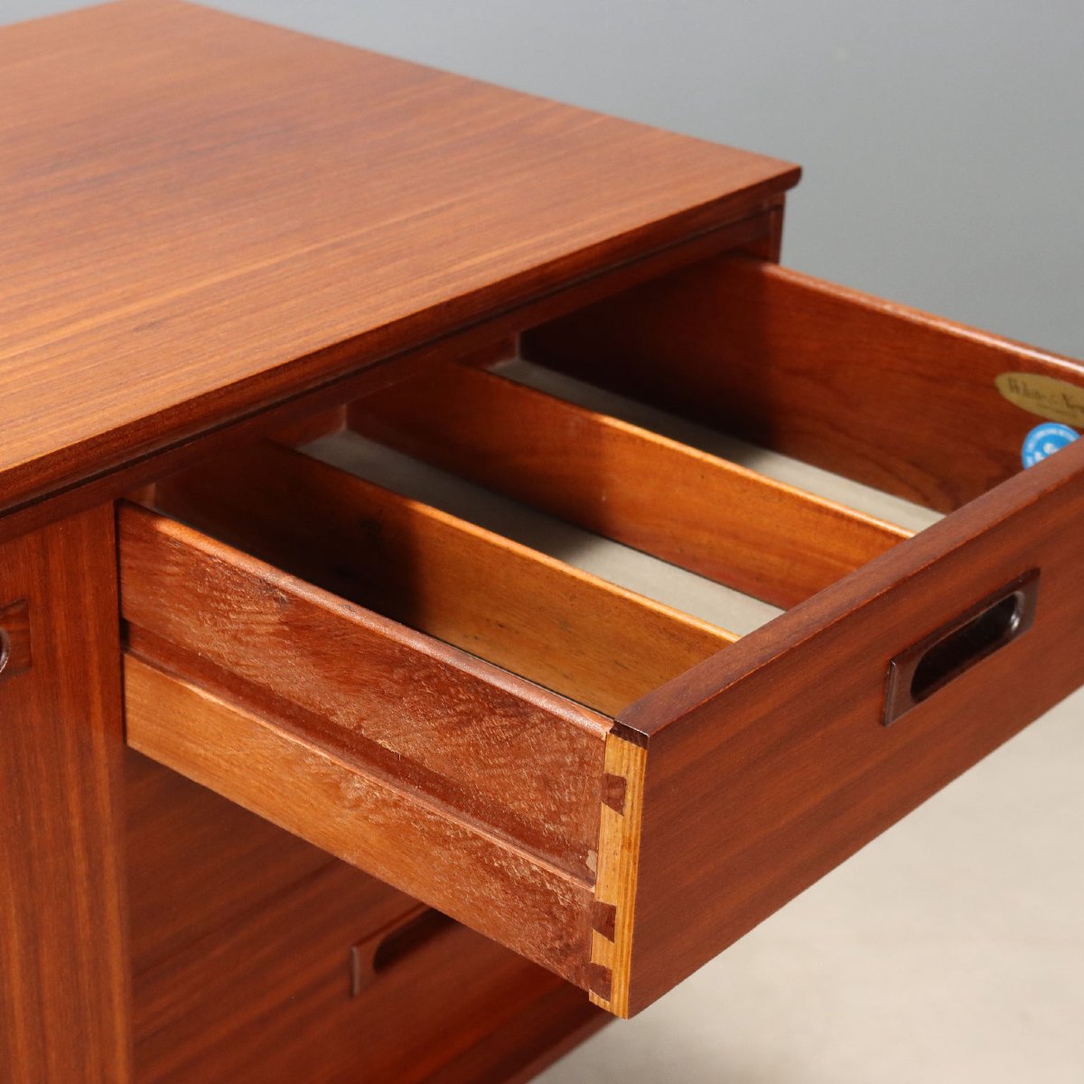 Sideboard Vintage Inglese Teak Cassetti Anta a Ribalta Design Anni 60 Originale-photo-4