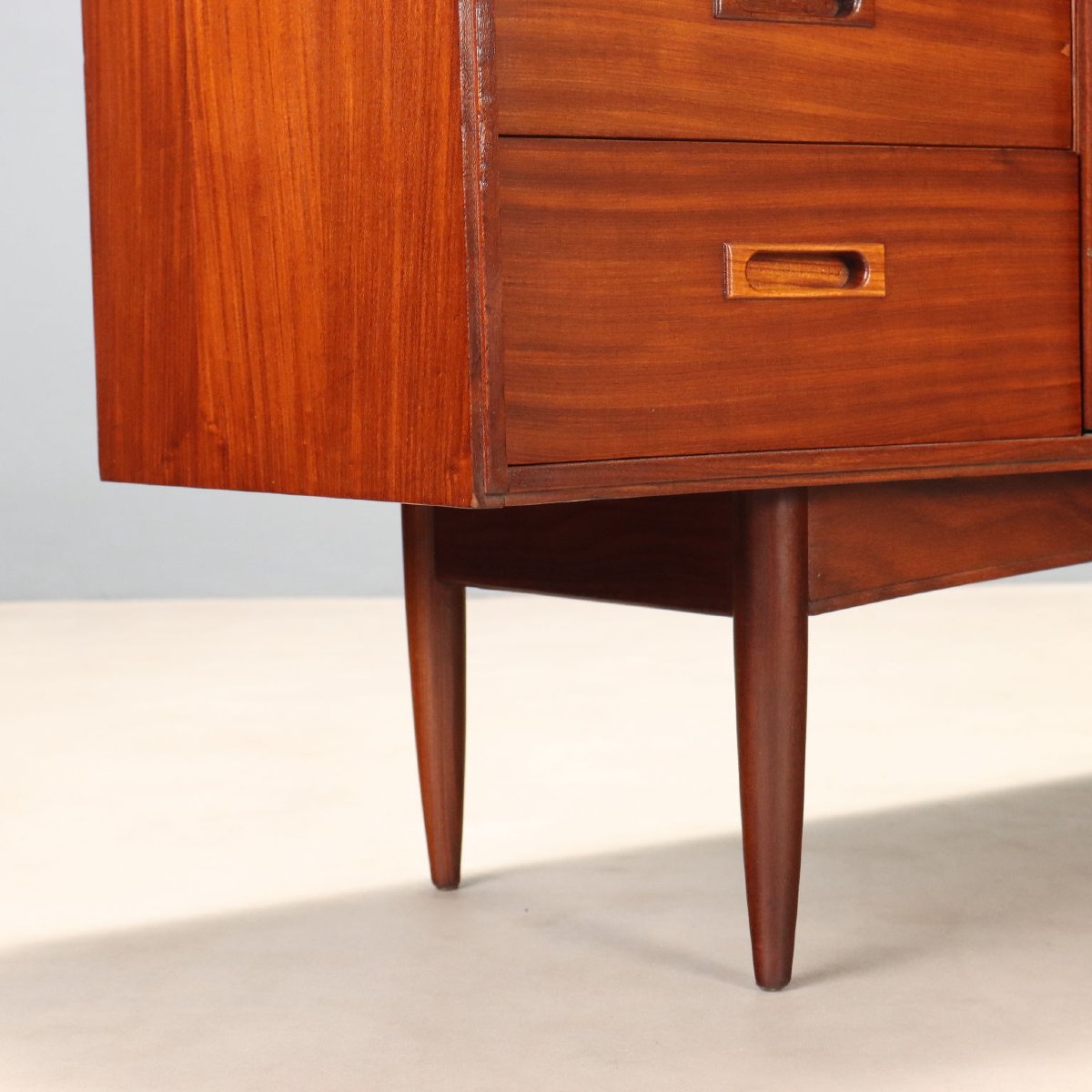 Sideboard Vintage Inglese Teak Cassetti Anta a Ribalta Design Anni 60 Originale-photo-2