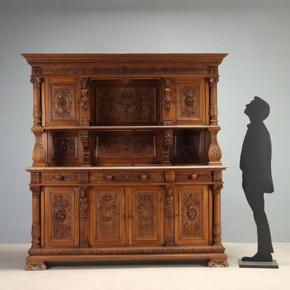 Credenza Neobarocca in Noce Italia Fine XIX Secolo-photo-2