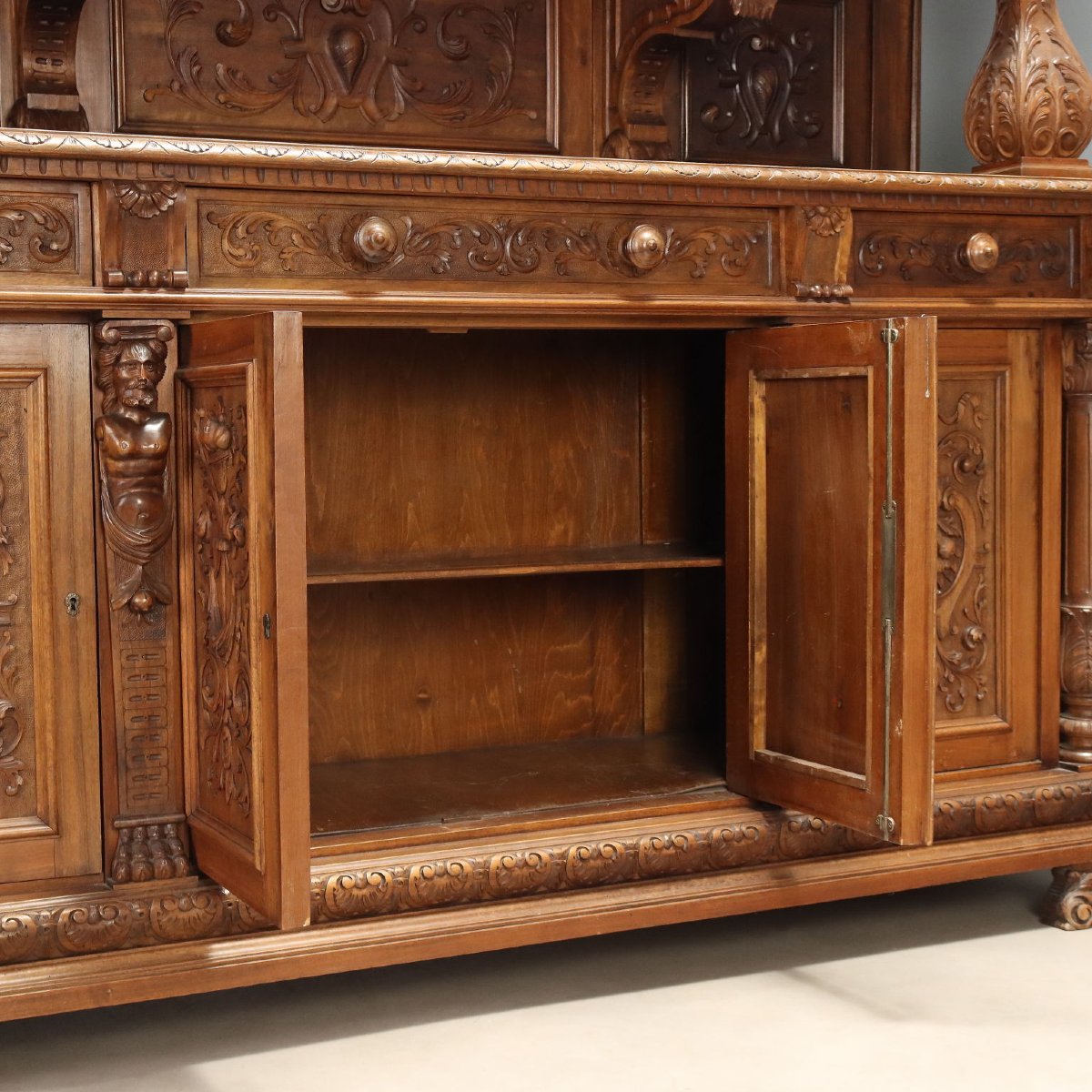 Credenza Neobarocca in Noce Italia Fine XIX Secolo-photo-3