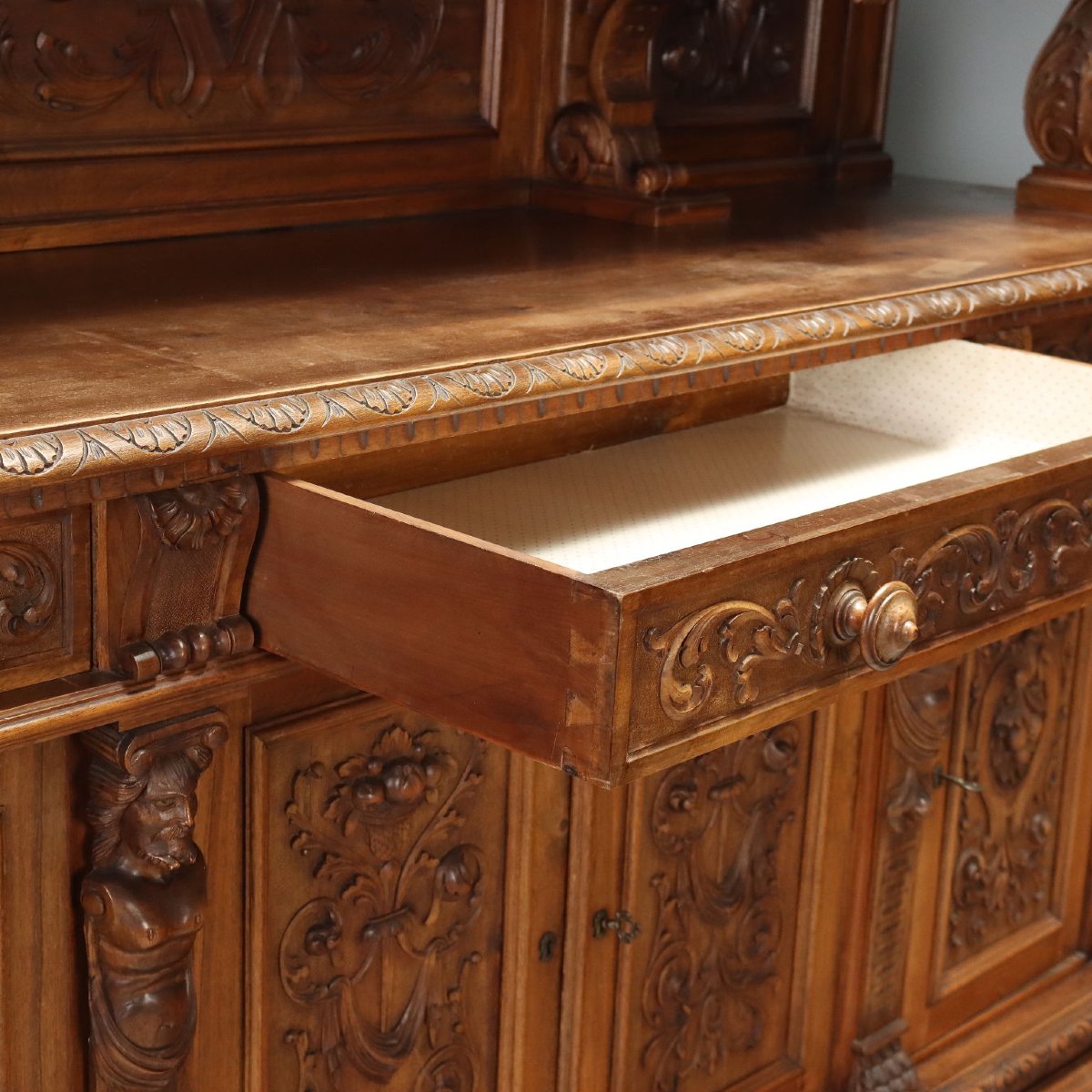 Credenza Neobarocca in Noce Italia Fine XIX Secolo-photo-2