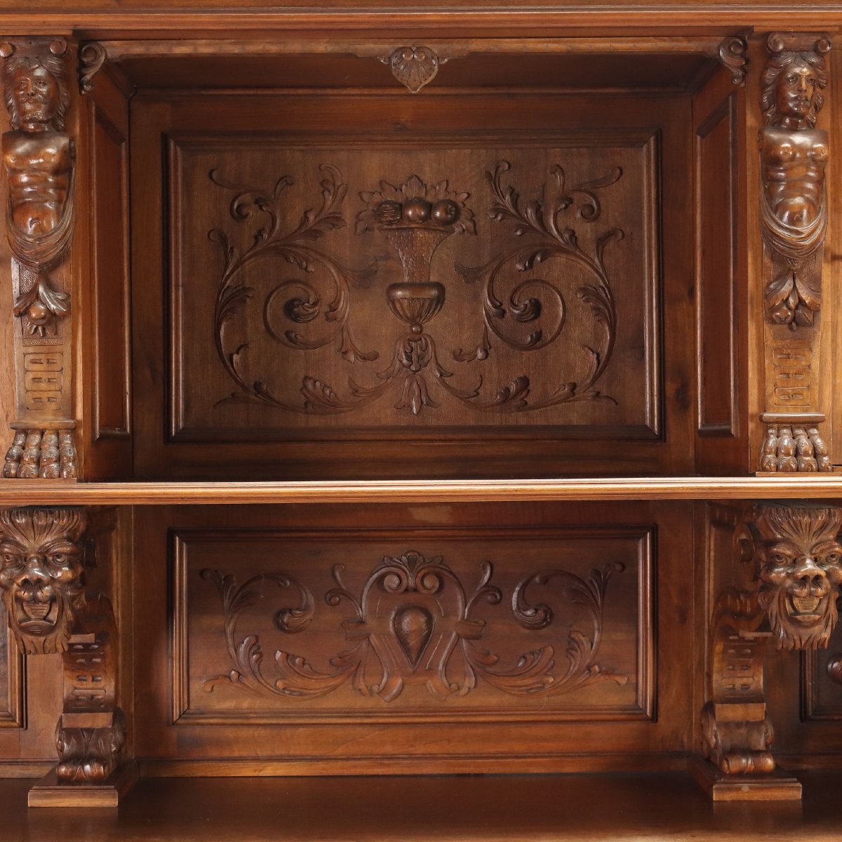 Credenza Neobarocca in Noce Italia Fine XIX Secolo-photo-6