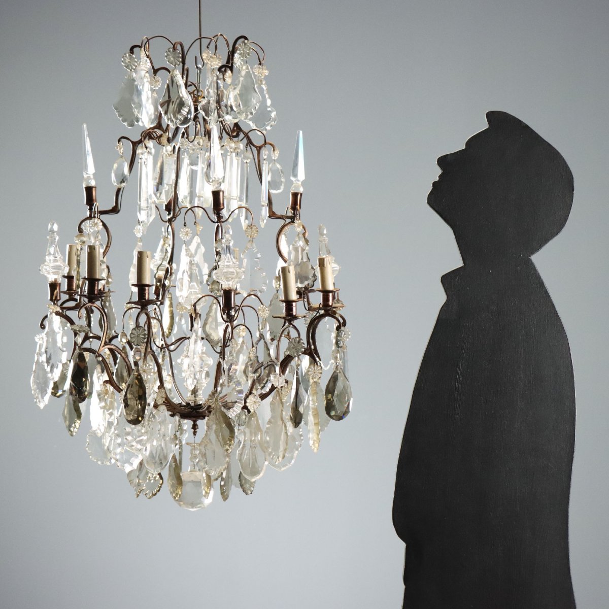Coppia di Lampadari in Metallo e Vetro - Italia XIX Secolo Italia Fine XIX Secolo-photo-2