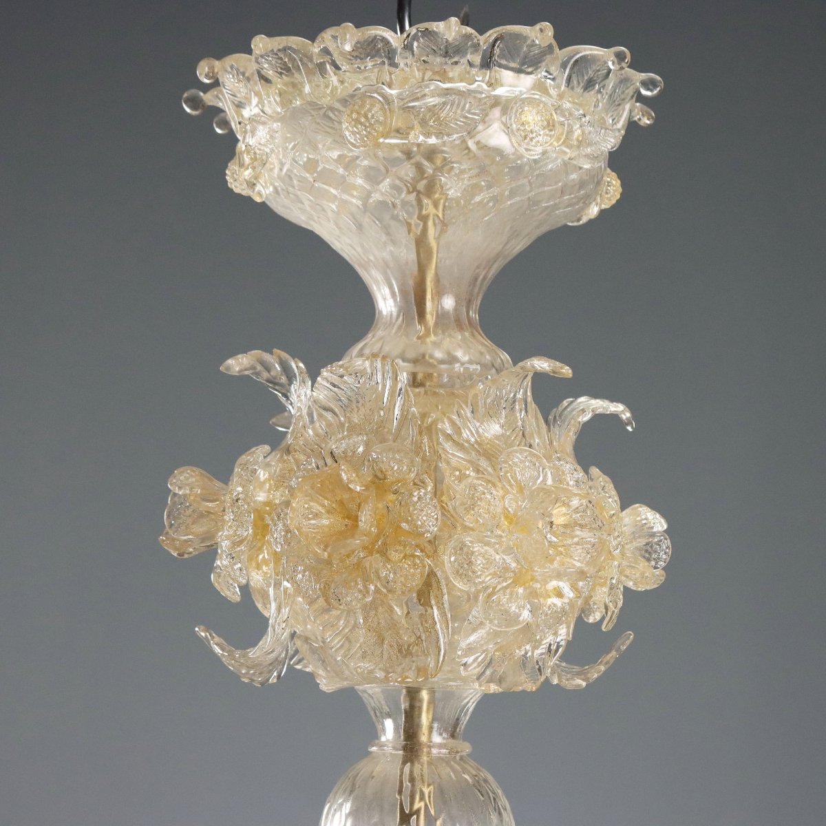 Lampadario in Vetro Soffiato Veneziano Murano Metà XIX Secolo-photo-3