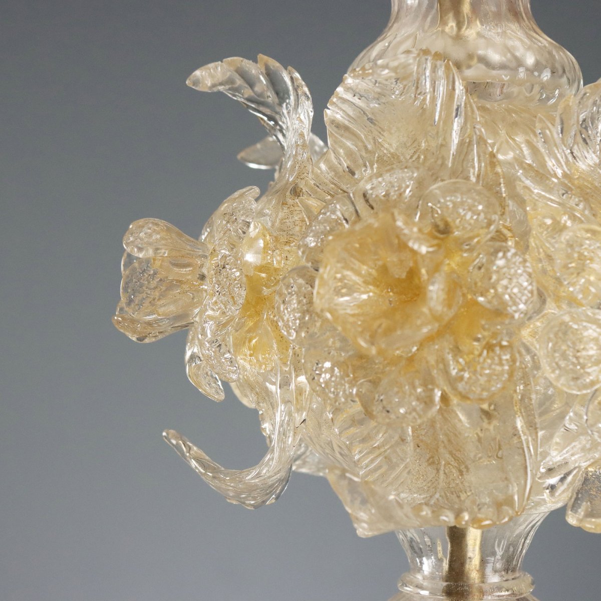 Lampadario in Vetro Soffiato Veneziano Murano Metà XIX Secolo-photo-5