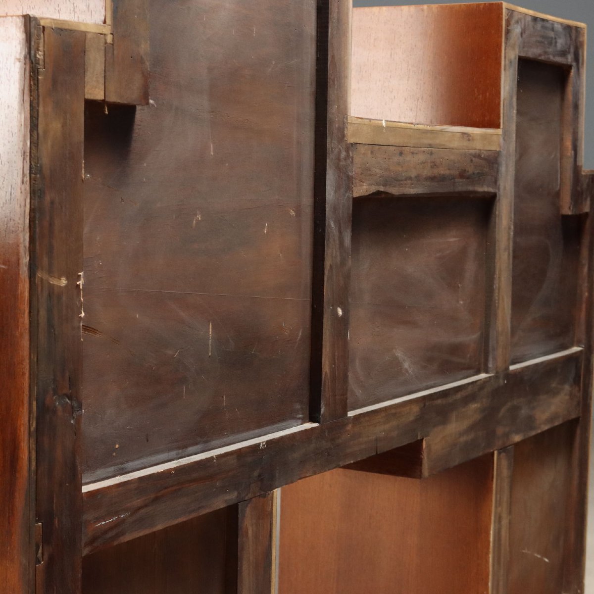 Mobile Espositore Vintage Legno Esotico con Vetrine Design Anni 80 Originale-photo-2