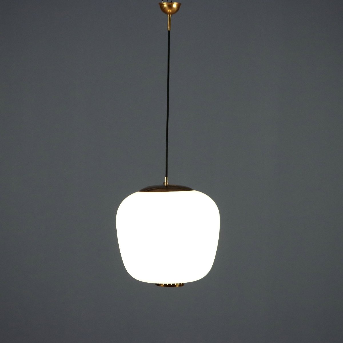 Lampada Stilnovo Vintage Vetro Opalino Metallo Design Anni 60 Originale