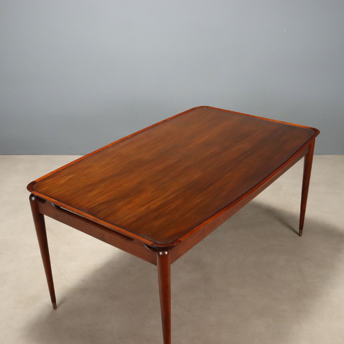 Tavolo da Pranzo Vintage Teak Piano in Vetro Italia Design Anni 50-60 Originale-photo-3