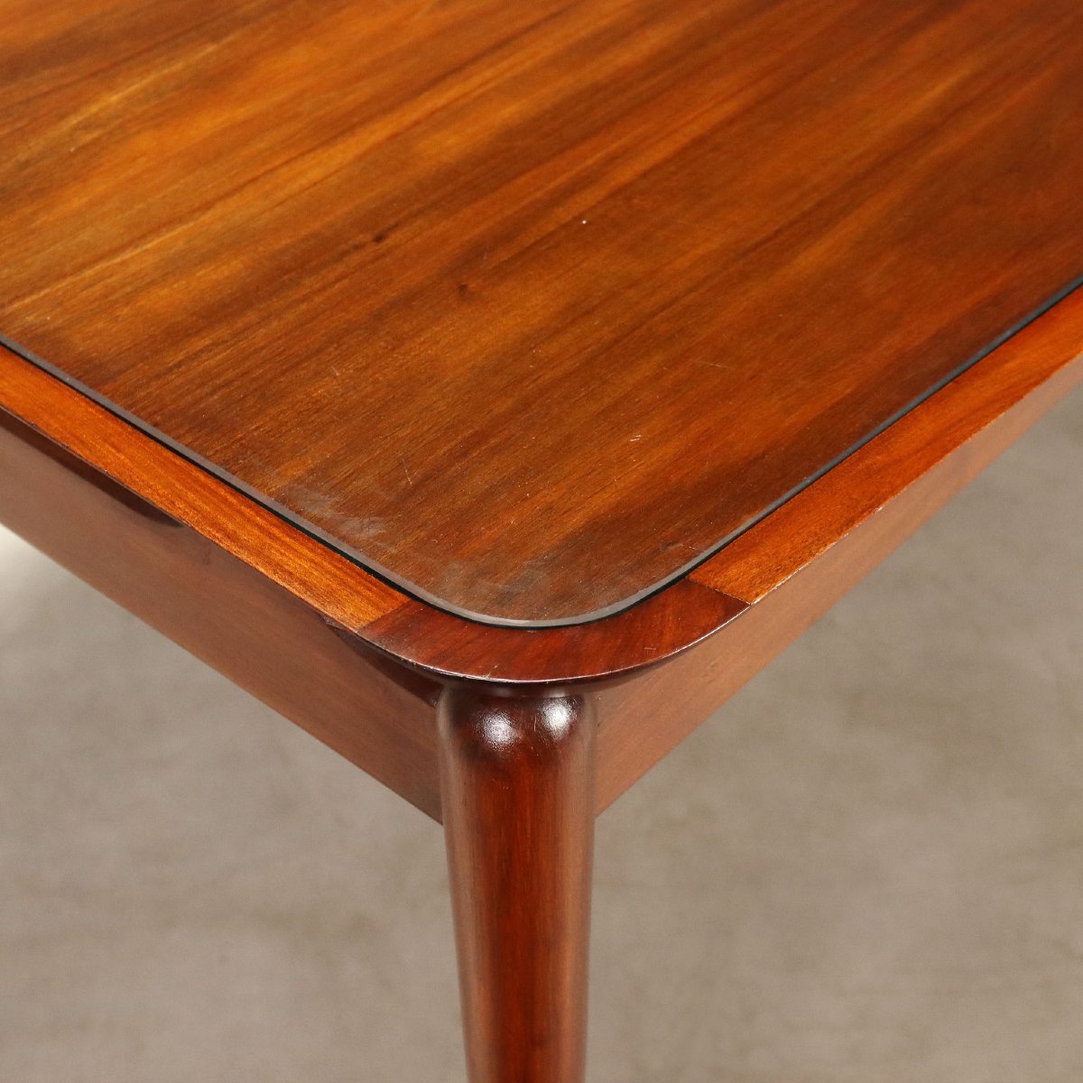 Tavolo da Pranzo Vintage Teak Piano in Vetro Italia Design Anni 50-60 Originale-photo-4