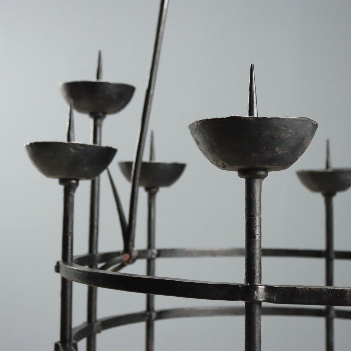 Lampadario in Ferro Battuto di Alberto Gerardi Italia Inizio XIX Secolo-photo-1