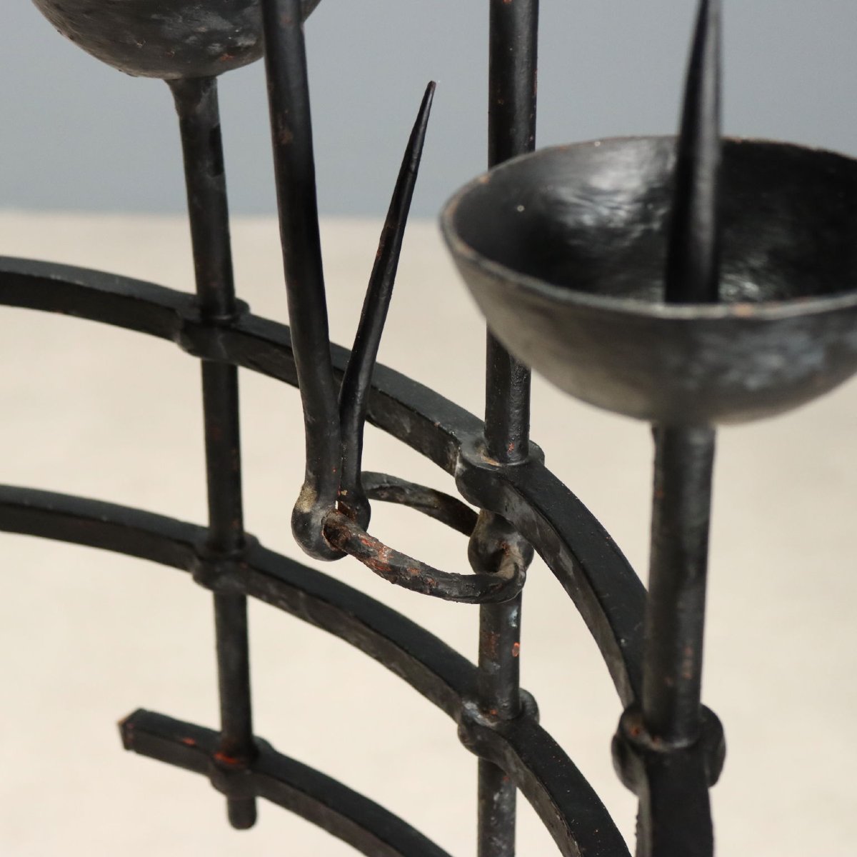 Lampadario in Ferro Battuto di Alberto Gerardi Italia Inizio XIX Secolo-photo-3