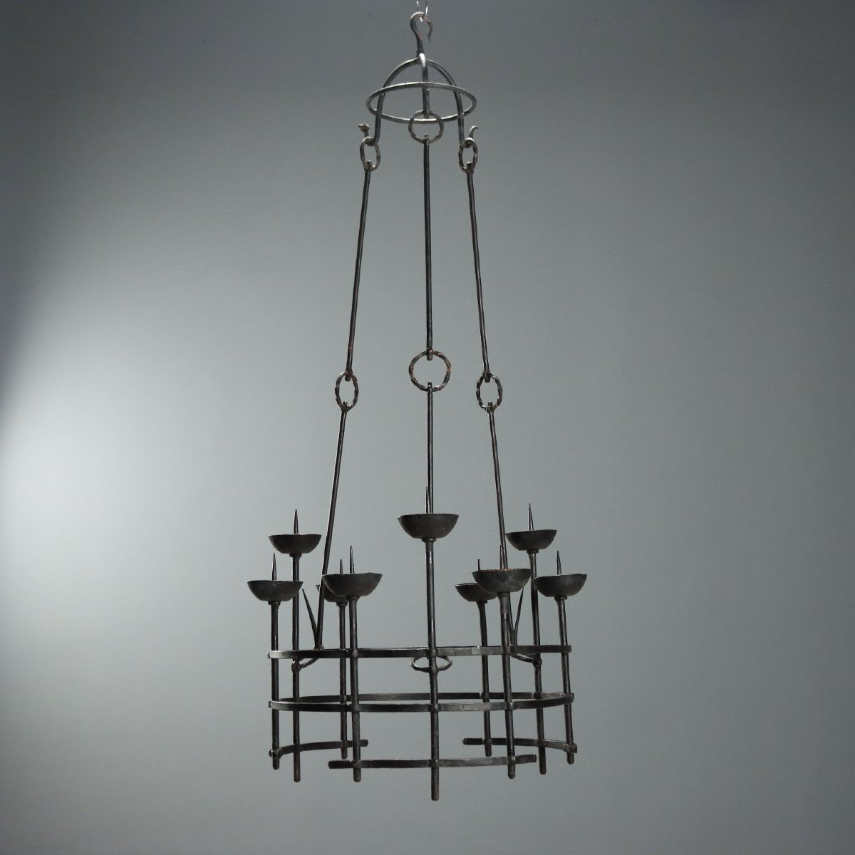 Lampadario in Ferro Battuto di Alberto Gerardi Italia Inizio XIX Secolo