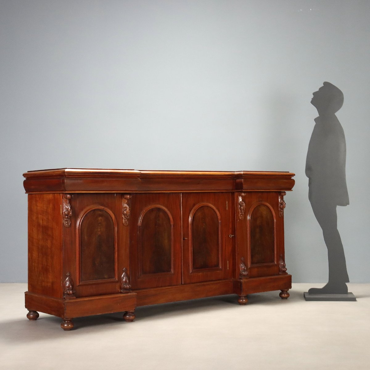 Credenza Vittoriana in Mogano Intagliato Inghilterra Fine XIX Secolo-photo-2