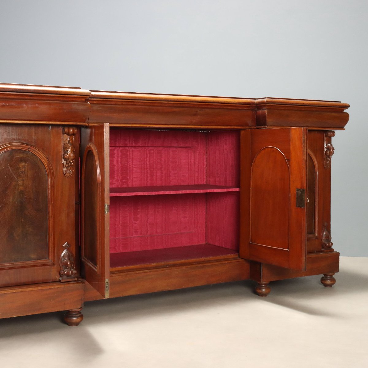 Credenza Vittoriana in Mogano Intagliato Inghilterra Fine XIX Secolo-photo-3