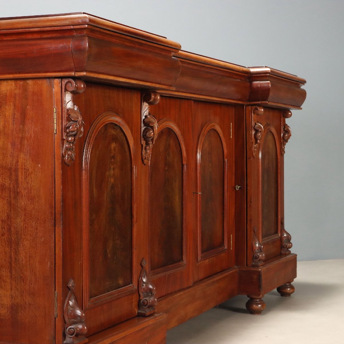 Credenza Vittoriana in Mogano Intagliato Inghilterra Fine XIX Secolo-photo-4