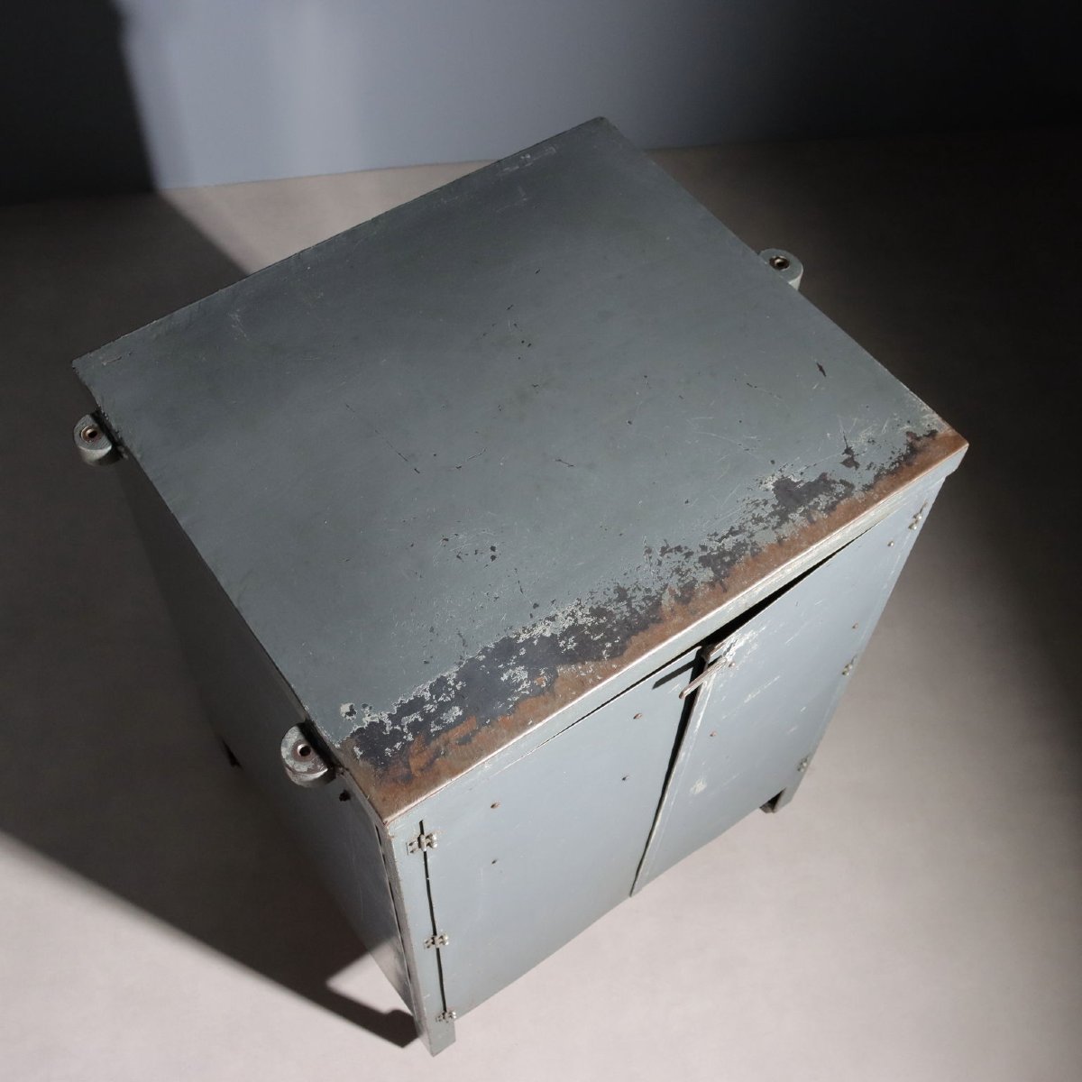 Mobiletto Vintage Industrial Design Legno Metallo Smaltato Anni 60 Originale-photo-4