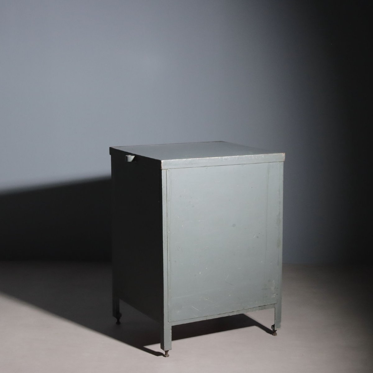 Mobiletto Vintage Industrial Design Legno Metallo Smaltato Anni 60 Originale-photo-7