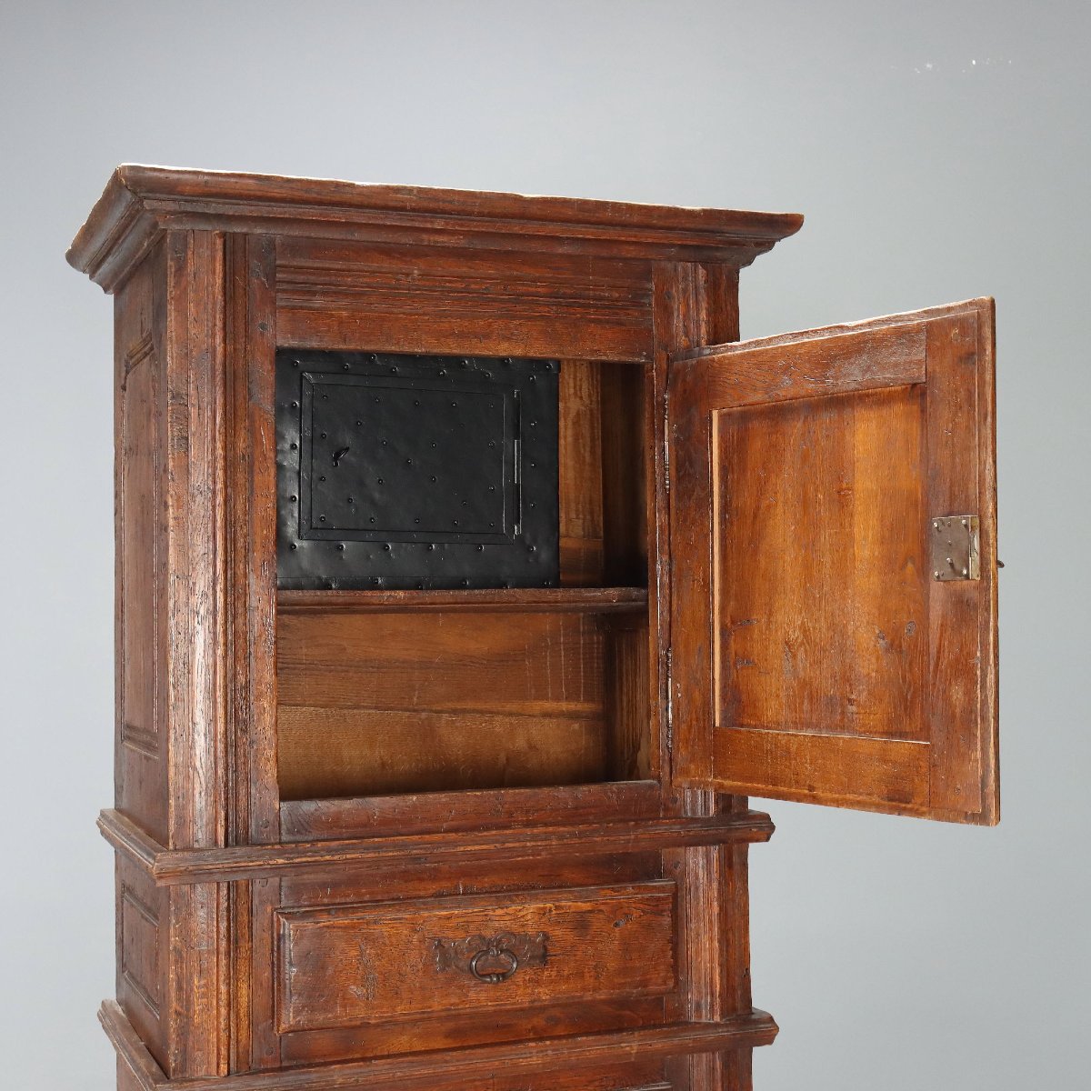 Credenza in Stile Barocco in Rovere con Cassaforte Italia Fine XIX Secolo-photo-3