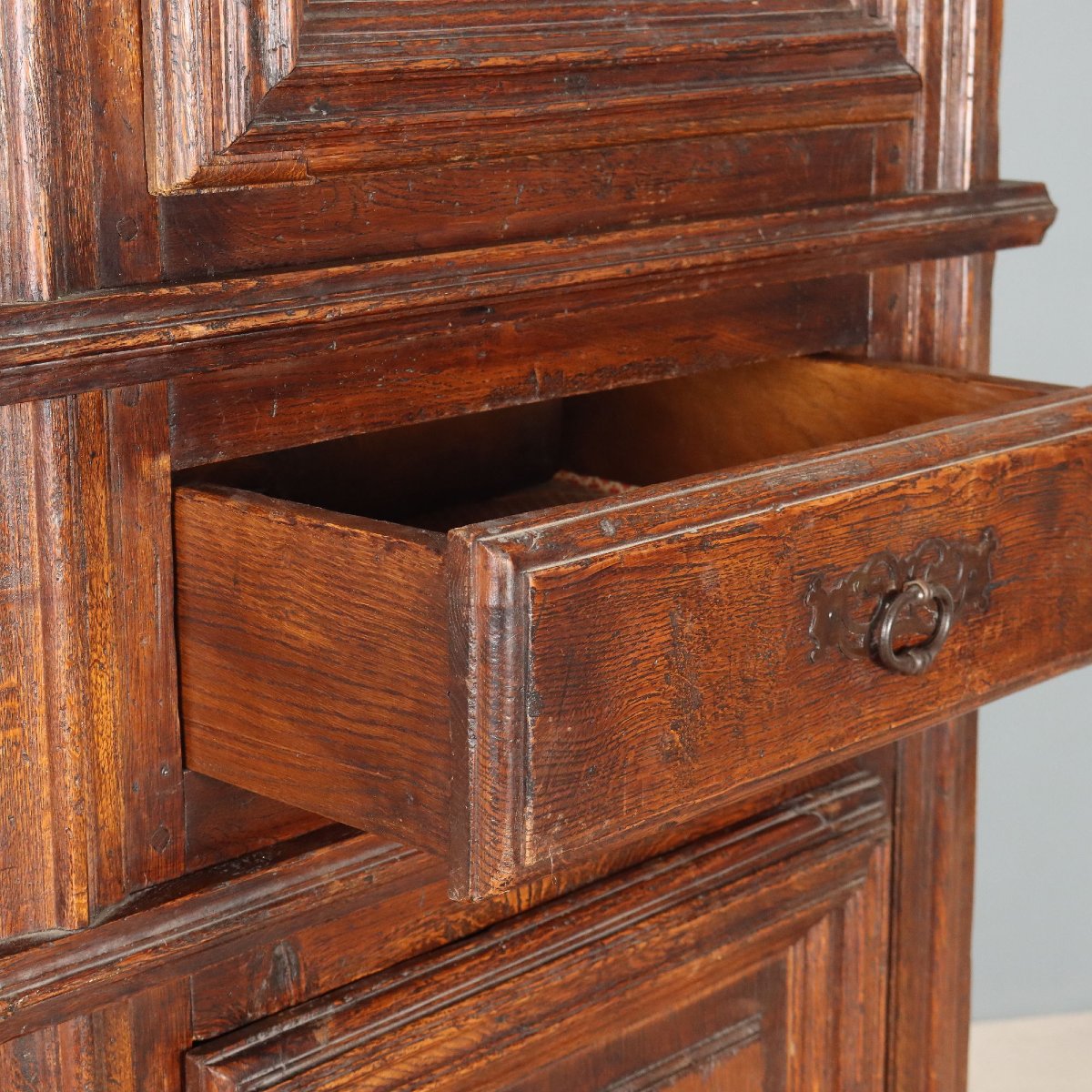 Credenza in Stile Barocco in Rovere con Cassaforte Italia Fine XIX Secolo-photo-5