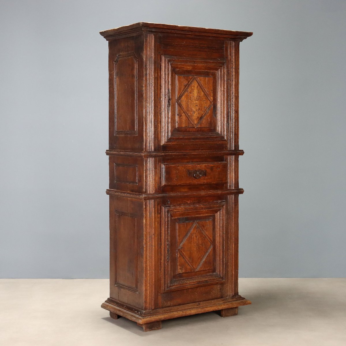 Credenza in Stile Barocco in Rovere con Cassaforte Italia Fine XIX Secolo