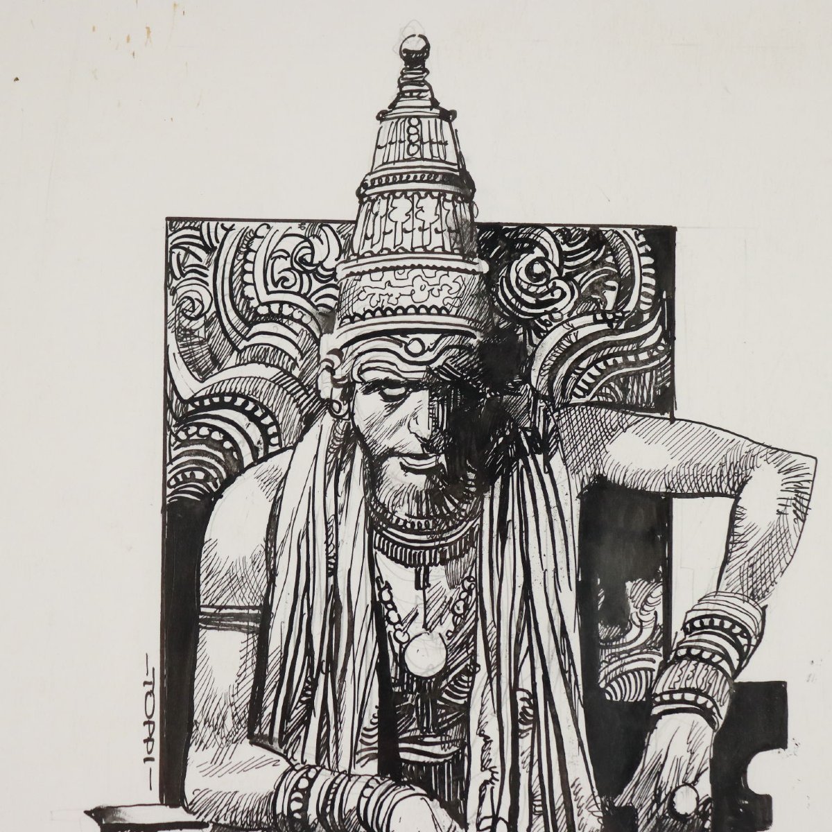Disegno Contemporaneo Firmato Sergio Toppi Tavola di Fumetto '900-photo-4