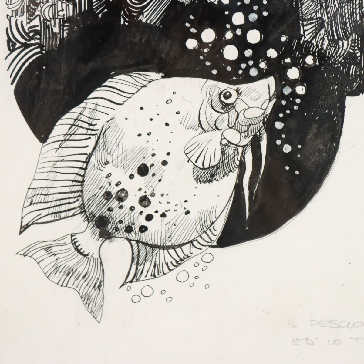 Disegno Contemporaneo Firmato Sergio Toppi Tavola di Fumetto '900-photo-3