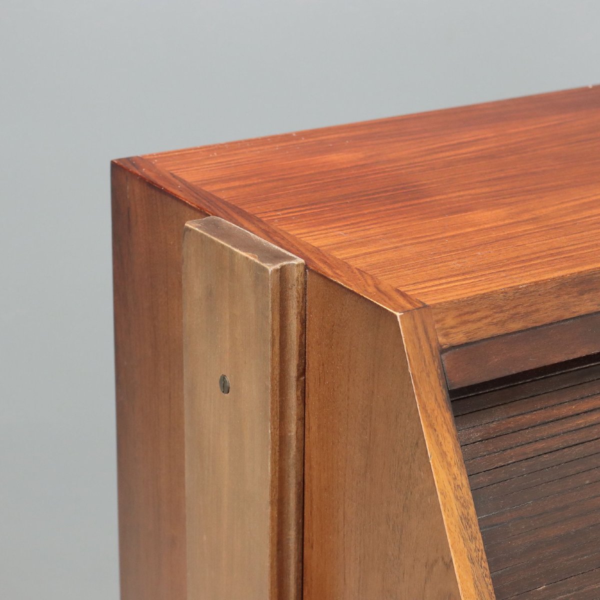 Scrittoio a Serranda Vintage Legno Esotico Design Italia Anni 60 Originale-photo-2