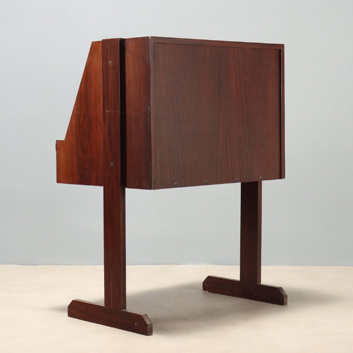 Scrittoio a Serranda Vintage Legno Esotico Design Italia Anni 60 Originale-photo-5