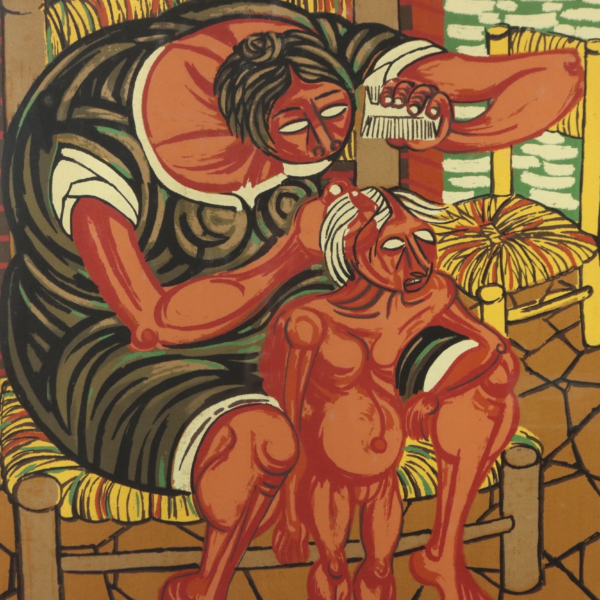 Madre con Bambino di Giuseppe Migneco Copia Serigrafica dell'Originale-photo-3