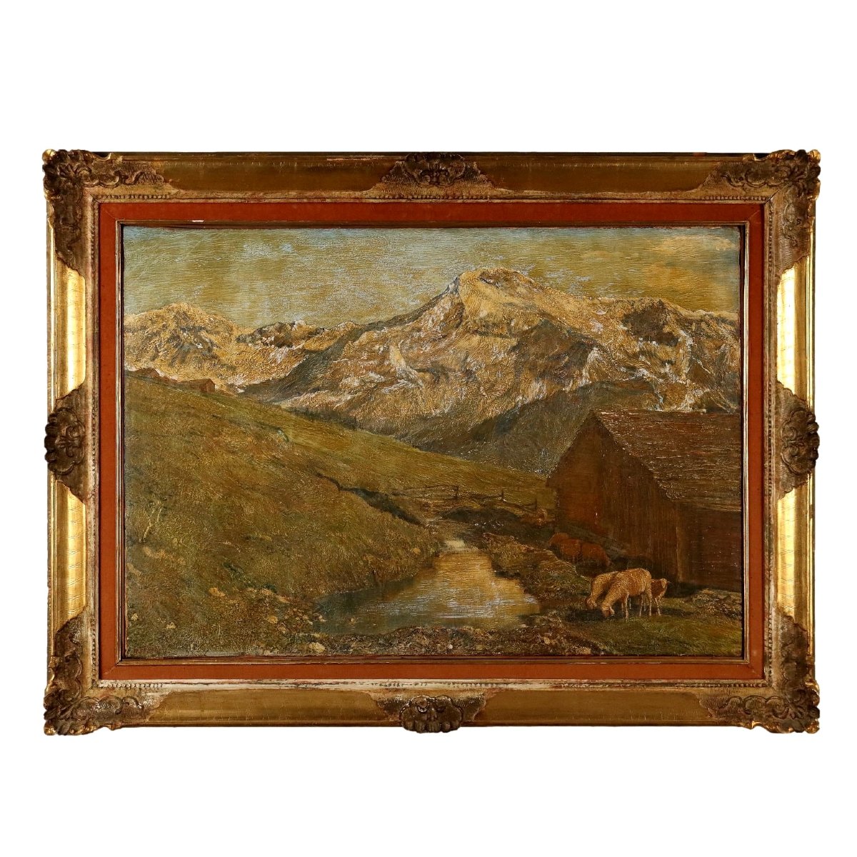 Dipinto Moderno di Gino Federici Paesaggio Montano Olio su Tela