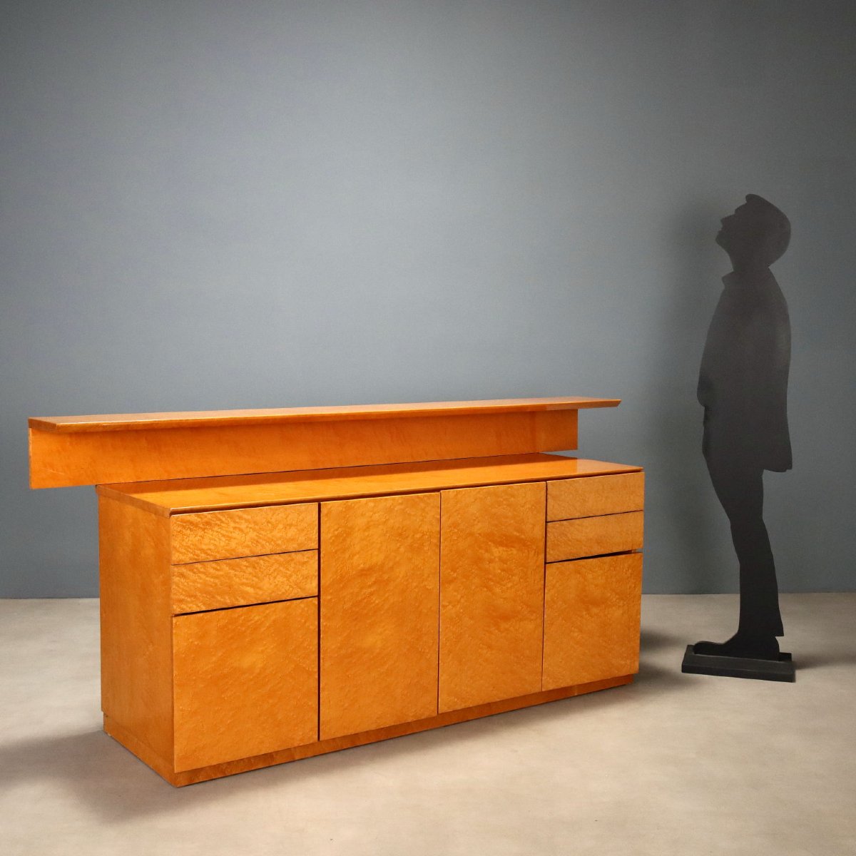 Mobile Buffet Vintage Radica con Alzata a Giorno Design Anni 80-photo-2