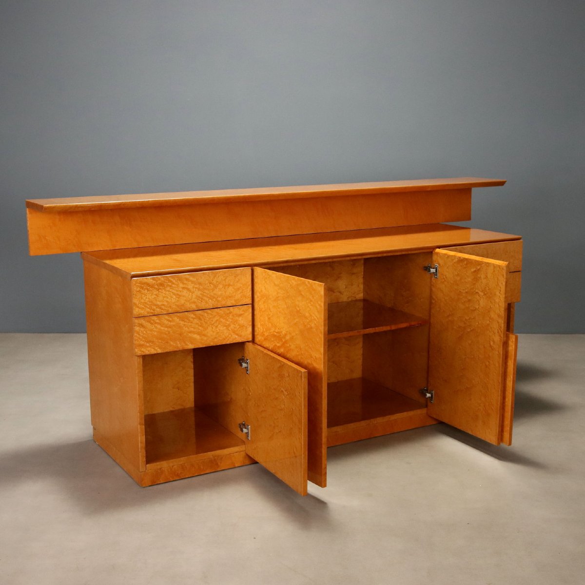 Mobile Buffet Vintage Radica con Alzata a Giorno Design Anni 80-photo-3