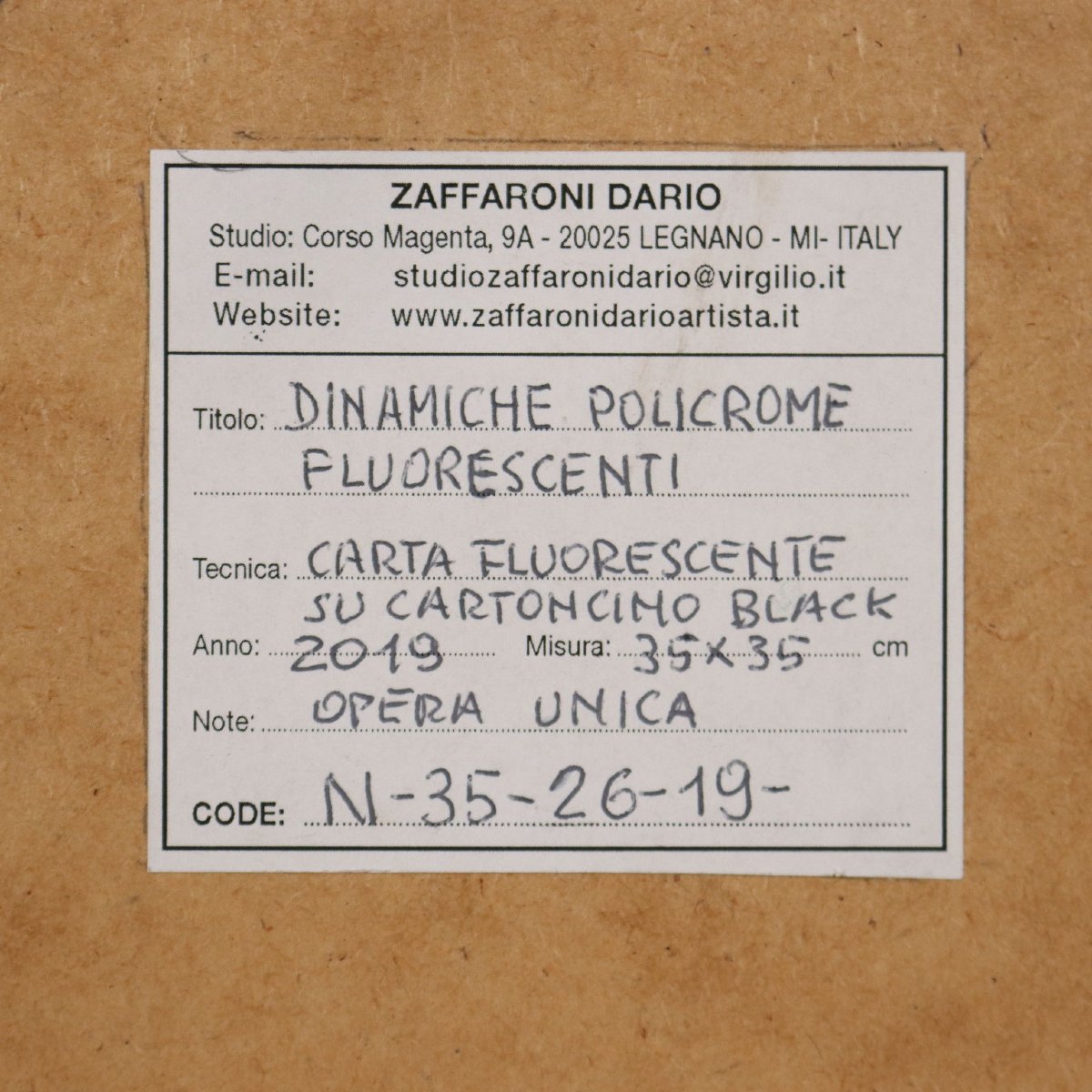 Dario Zaffaroni Dinamiche Policrome Fluorescenti Quadro Firmato 2019 Originale-photo-5