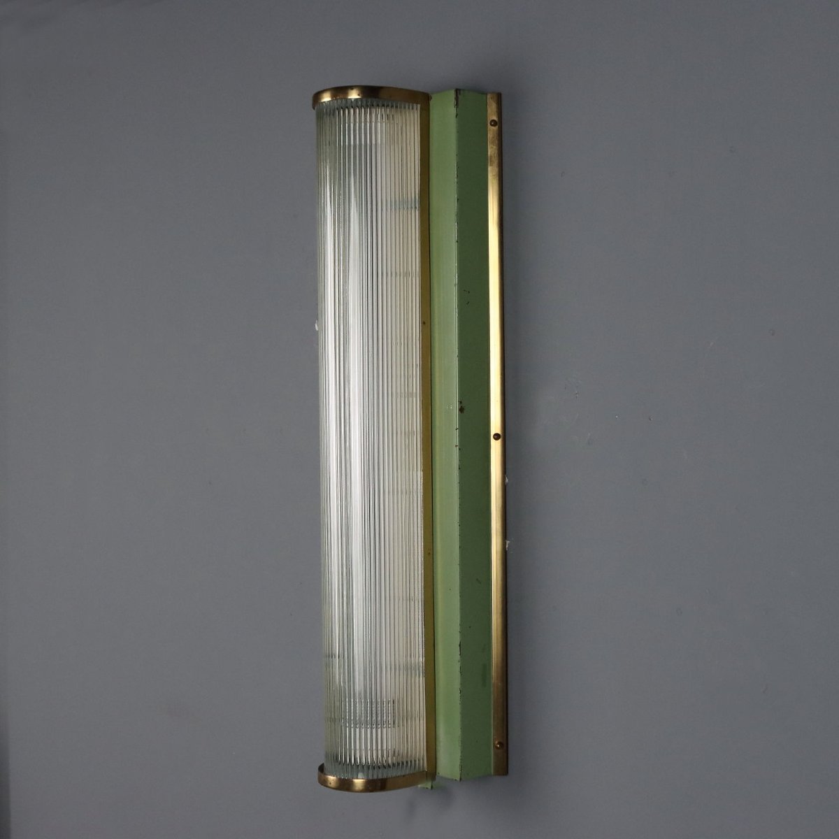 Lampada da Parete Vintage Ottone Vetro Italia Design Anni 50 Originale-photo-4