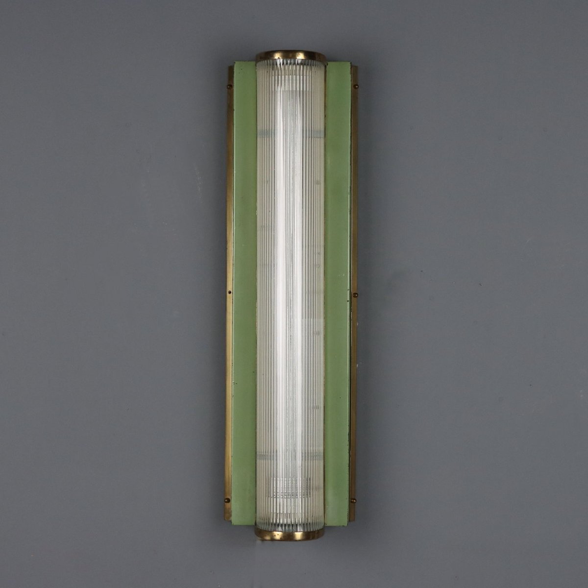 Lampada da Parete Vintage Ottone Vetro Italia Design Anni 50 Originale-photo-2