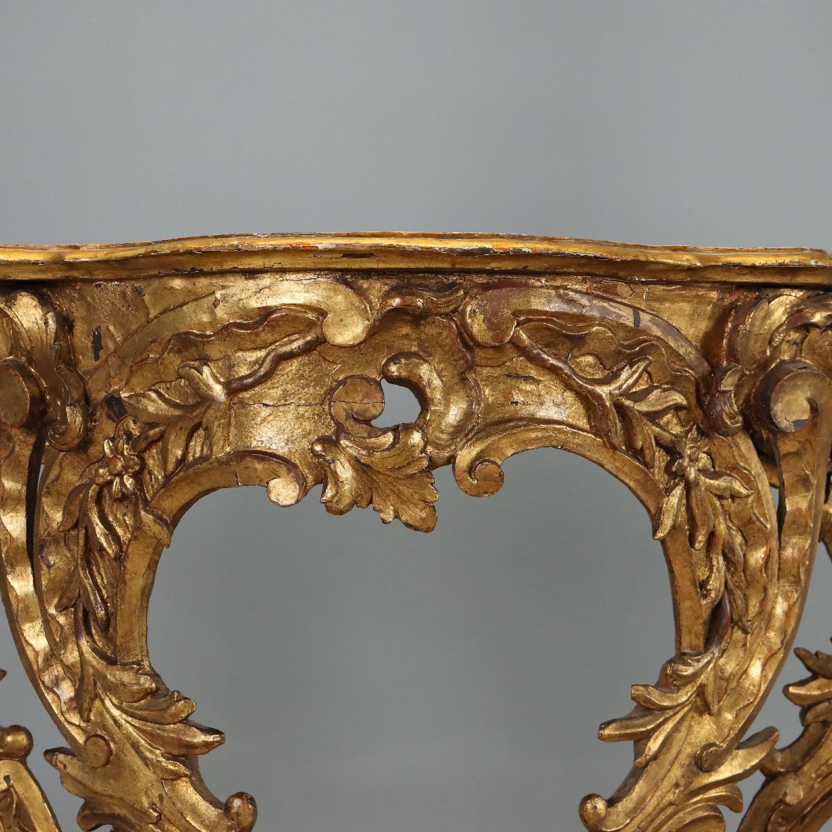 Consolle Eclettica in Legno di Abete Intagliato e Dorato Italia, XIX Secolo-photo-2