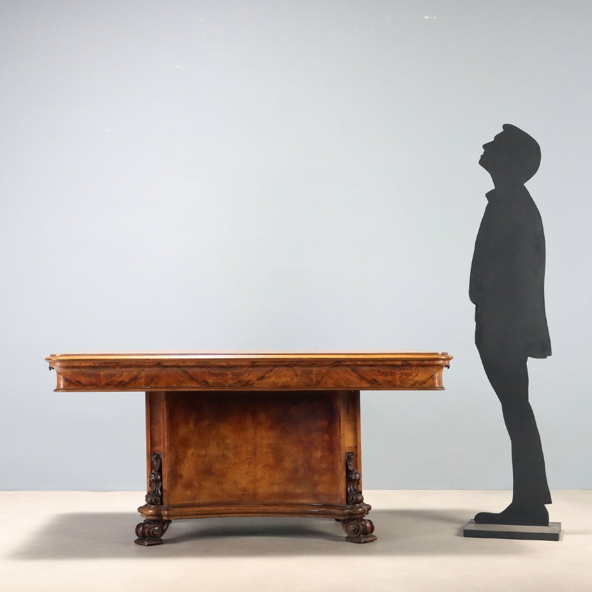 Tavolo Art Déco in Noce e Radica di Noce Italia, prima metà XX Secolo-photo-2