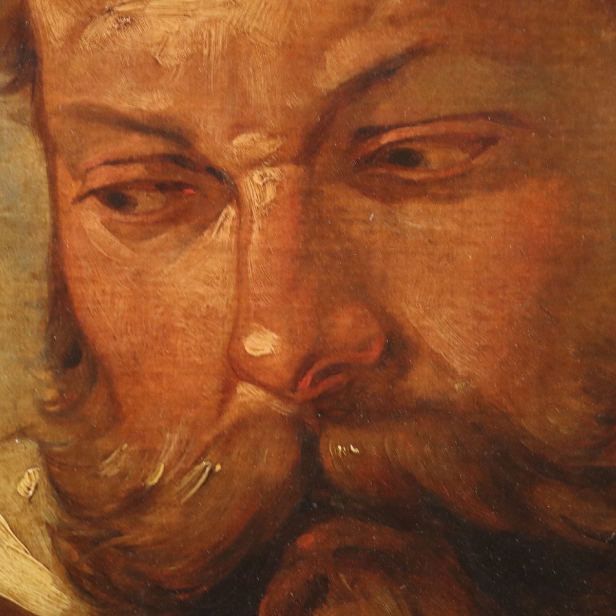 Filippo Marsigli Dipinto Antico Studio di Volto Olio su Carta 1840 ca.-photo-4