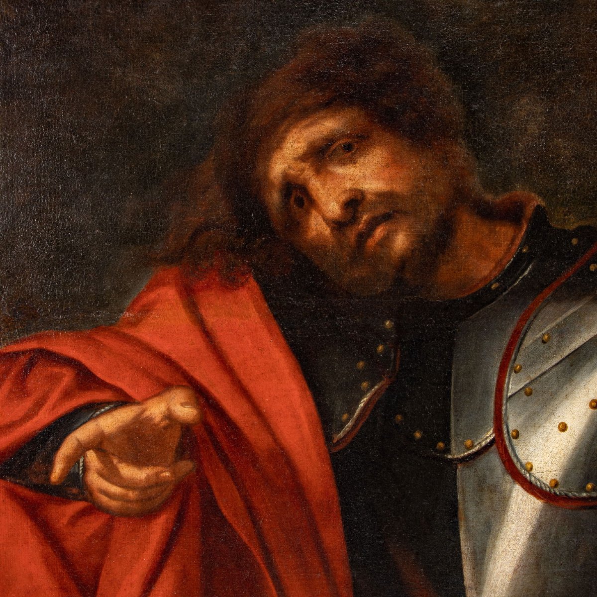 Girolamo Forabosco Dipinto Olio su Tela Jefte e la Figlia Italia XVII Secolo-photo-4