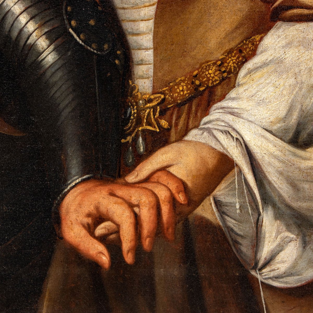 Girolamo Forabosco Dipinto Olio su Tela Jefte e la Figlia Italia XVII Secolo-photo-1