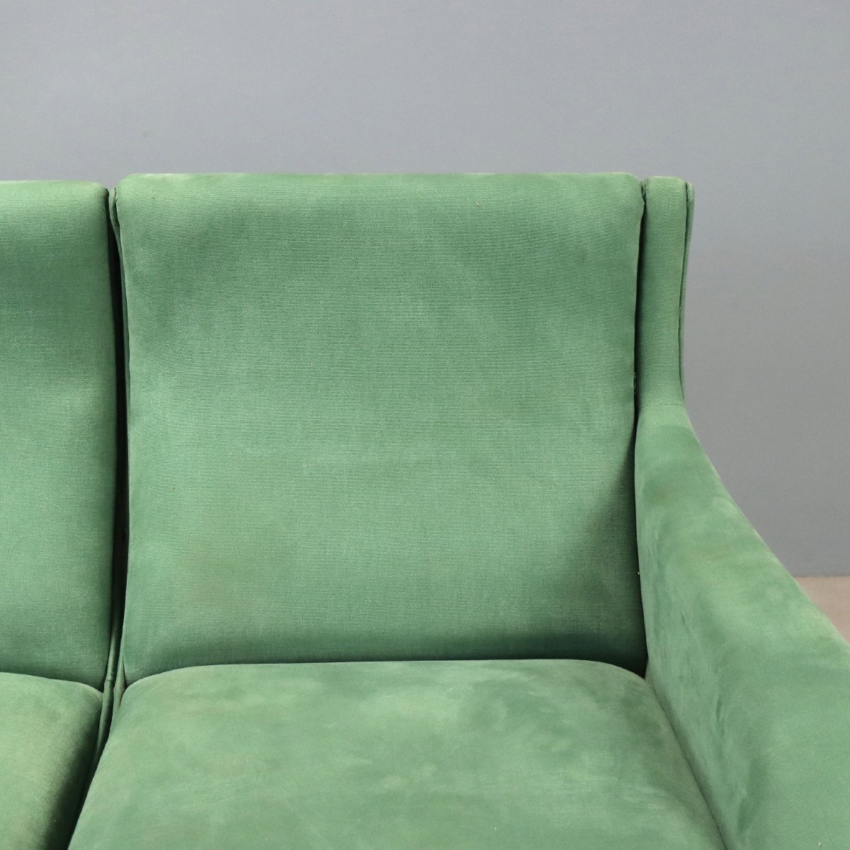 Divano Vintage Angolare 4 Poltrone Tessuto Verde Italia Design Anni 60 Originale-photo-7