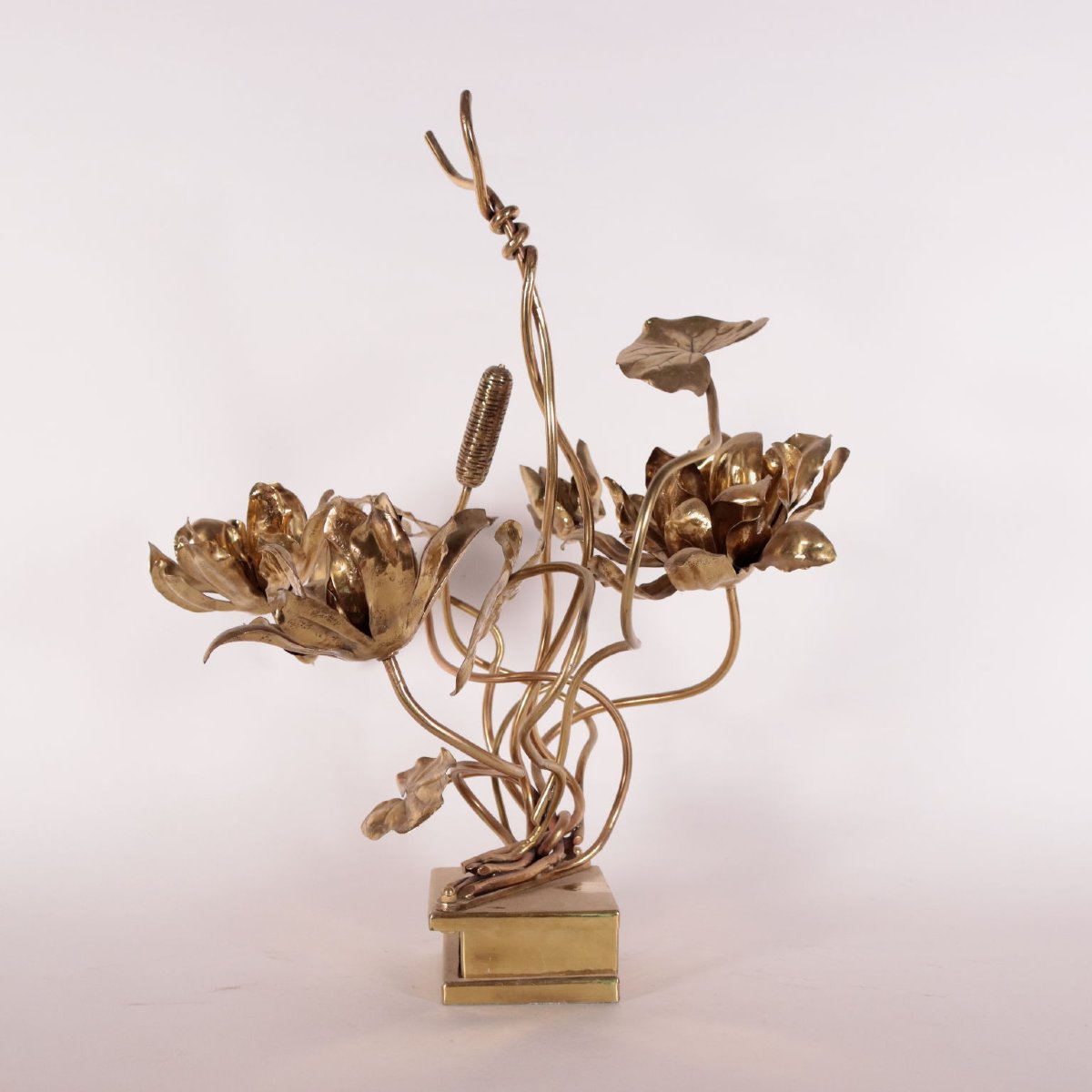 Coppia Sculture Stile Maison Jansen Ottone Anni 70 Francia -photo-2