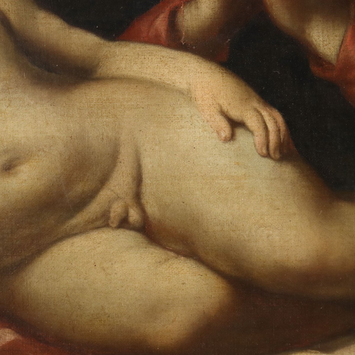 Dipinto Antico Madonna in Adorazione Copia da Guido Reni '700 Riproduzione-photo-2