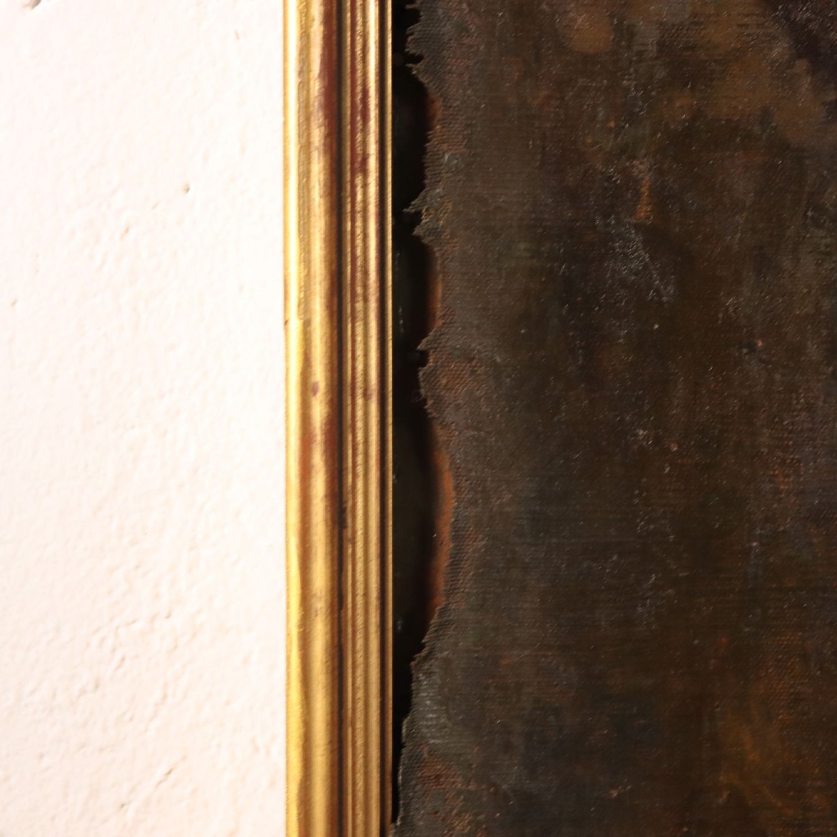 Dipinto Antico G. Sottocornola '800 Interno di Stalla Olio su Tela Cornice Stile-photo-5