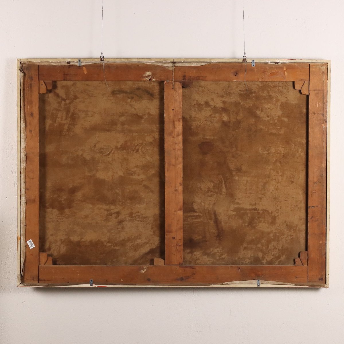 Dipinto Antico G. Sottocornola '800 Interno di Stalla Olio su Tela Cornice Stile-photo-7