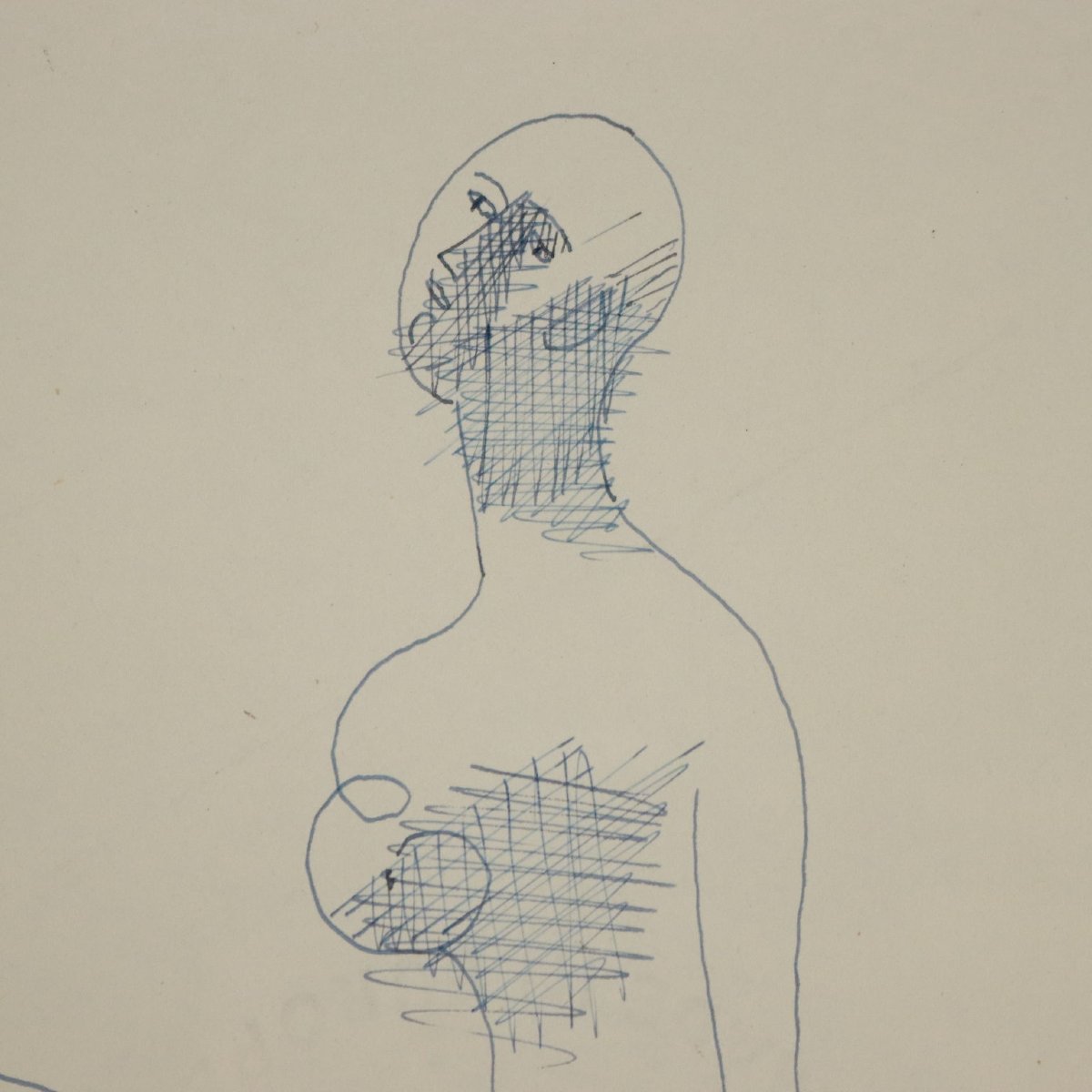 Nudo a Riposo Disegno Biro di Mario Tozzi 1969 Arte Novecento Firmato Originale-photo-3