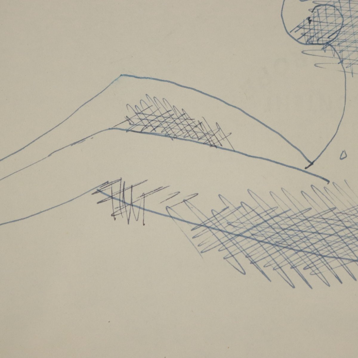 Nudo a Riposo Disegno Biro di Mario Tozzi 1969 Arte Novecento Firmato Originale-photo-1